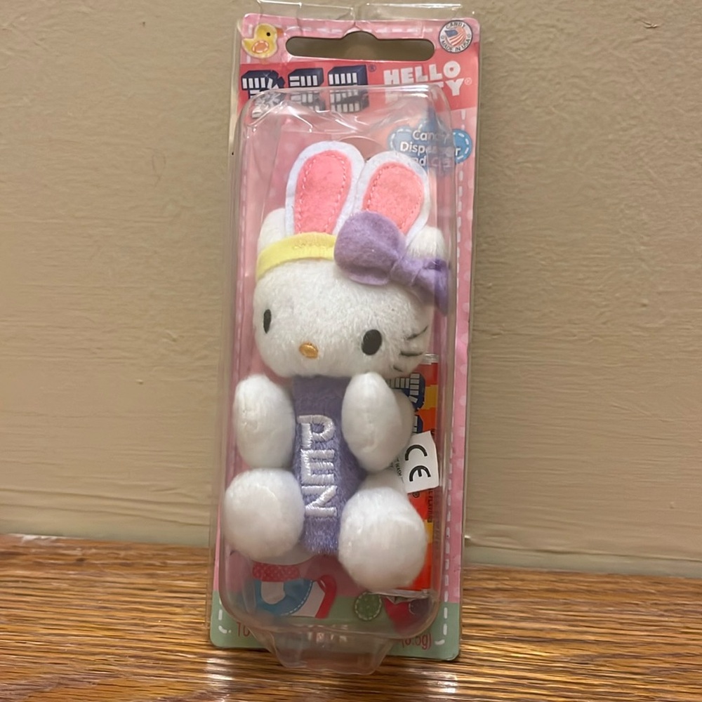 Hello Kitty Bunny Keychain Pez Dispenser Plush New
